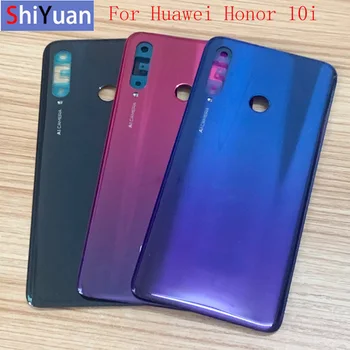 Черен, Син, Червен, За Huawei Honor 10i HRY-LX1T Задния Капак на Отделението за батерията, Вратата на Камерата, Смяна на Задните стъклени детайли
