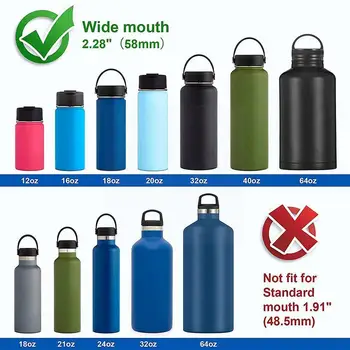 Преносима корицата обръща слама бутилки спорта за бутилки с вода с широка Уста Tpr Пластмасов Материал 8 Цвят Може да изберете O1f0