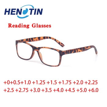 Henotin Очила За Четене За Мъже и Жени с Правоъгълни Рамки Оптични Прозрачни Лещи при Пресбиопия HD Рецептурная Лупа за Четене