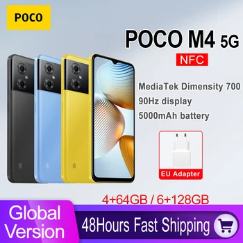 Глобалната версия на Xiaomi POCO M4 5G NFC Смартфон 64 GB/128 GB Dimensity 700 Восьмиядерный 90 Hz 6,58 