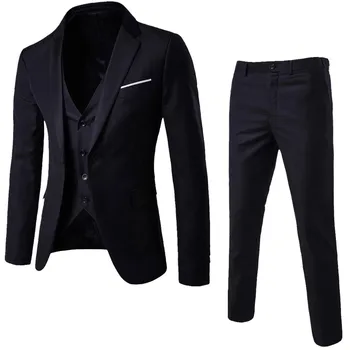 Мъжки бизнес облекло в клетка от три части, Официално 2022 за мъже, Модерен Сватбен костюм (яке + жилетка + панталони)