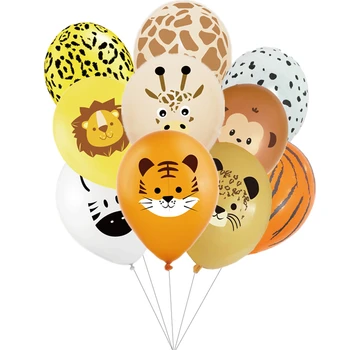 10шт 12 инча Диви Животни Латексови Балони За Сафари В Джунглата Рожден Ден Украси Децата Момче Сувенири за Доставка