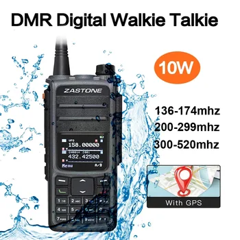 ZASTONE UV008 Водоустойчив IP67 DMR Цифрово радио с три-бандов GPS 136-174 Mhz 200-299 Mhz 300-520 Mhz 10 W Далечни радио