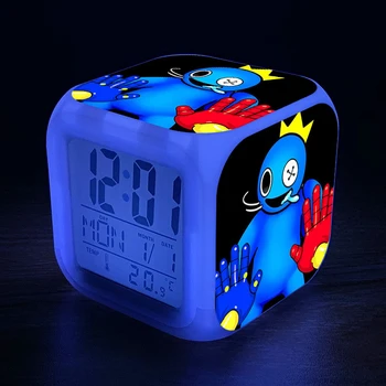 Преливащи Приятели Будилник за Плот Kawaii Аниме Roblox Цифров Часовник с Led Часовници за Детска Стая Баня и Подаръци За Рожден Ден, детски Играчки