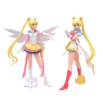 Sailor Moon Фигурка Флаш Чар Ангел Красиво Момиче, Супер Sailor Moon Фигурка Кукла PVC Подвижната Модел Играчки, Бижута 23 см