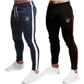 Мъжки висококачествени Sik Silk маркови панталони от полиестер, ежедневни панталони за фитнес, всекидневни спортни панталони за джогинг