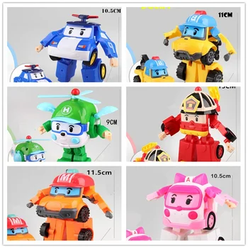 6 бр./компл. Корейски Играчки Polis Robocar Трансформация Робот Играчки Модел Автомобил Аниме Фигурки, Играчки За Деца Коледен Подарък