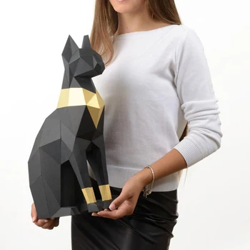 Котка Бастет Египет 3D Книжен Модел на Животното Papercraft Фигурки Пъзели Детски Подарък Развиване на Творчески Украса За Дома Деко Играчка