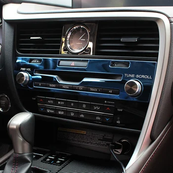 Средната Контрол на CD Панел Капак Завърши Стикер От Неръждаема Стомана Оформление на Автомобила Аксесоари За Интериора на Lexus RX 200t 450h 2016-2020
