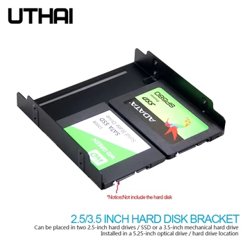 UTHAI G17 2,5/3,5-инчов твърд диск SSD на 5,25-инчов Твърд диск с гъвкав диск SSD Скоба На твърдия диск Метален Адаптер за твърд диск Caddy