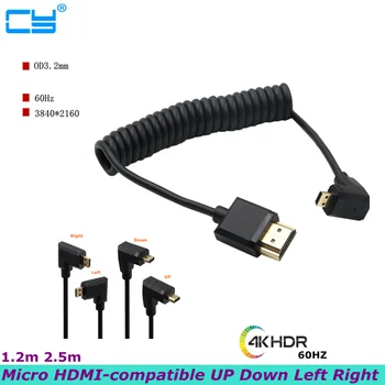 4K * 2K @ 60HZ HDMI-съвместим с Micro HDMI-съвместим Спирален Кабел Ултратънък удлинительный пружинен HD кабел за цифров фотоапарат, Лаптоп