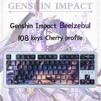 Genshin Impact Beelzebul Gaming PBT капачки за комбинации 108 Клавиши Cherry Профил MX Преминете 61/87/104/108 Механична клавиатура