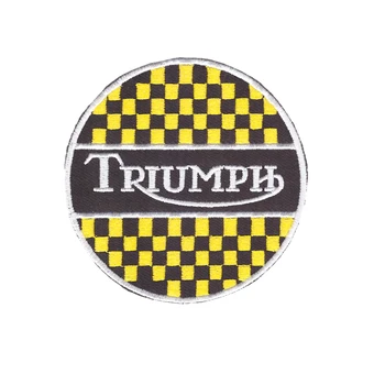 Triumph custom logo patch желязо на тъканната шапка или чанта безплатна доставка може да бъде изработен по поръчка фабрика за бродерия в Китай