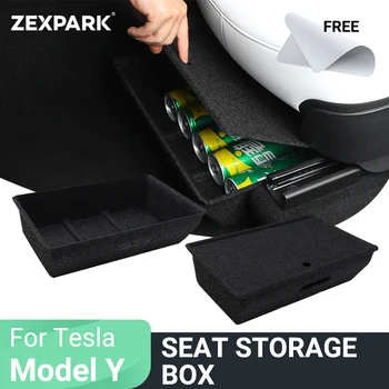 Кутия за Съхранение под Седалката, Съвместим 2016-2022 за Седалка Tesla Model Y, Скрит Органайзер за Седалка на Tesla, Аксесоари за Интериор, Подарък