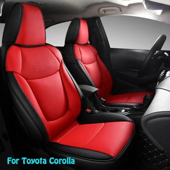 Специално за кацане, За Toyota Corolla 2019 2020 2021 Калъфи За автомобилни Седалки От изкуствена Кожа Пълен Набор от Съвместими въздушни Възглавници Corolla Защитник на седалката (Розов)