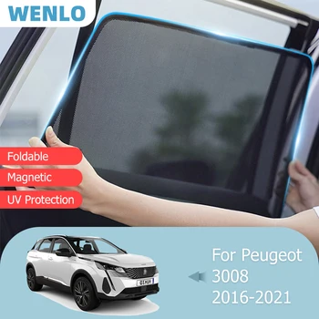 За Peugeot 3008 2016-2021 Предното Предното Стъкло На Колата На Сенника На Задното Странично Прозорец На Сенника На Магнитни Детски Козирка На Окото Завеса Протектор