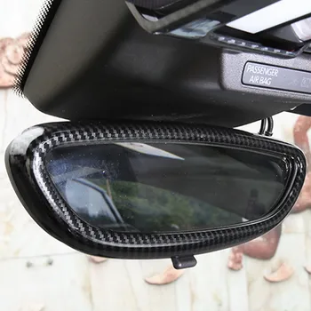 Карбоновое Влакна Стил на Огледалото за Обратно виждане Рамка Декоративна Тампон За Porsche Macan 2014-17 ABS Интериор на Промяна на Стил