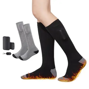 Зимни Чорапи с подгряване на Батерии, Чорапи с Дистанционно управление електрически нагревател, USB-Акумулаторна Батерия, 3 Регулиране на температурата, Топлинен Нагревателен Чорап