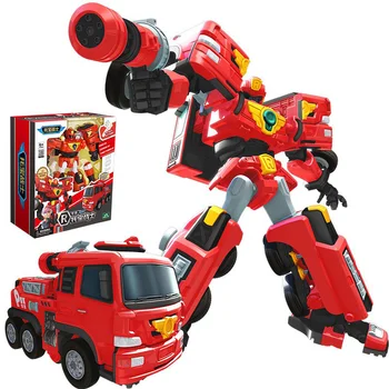 Нов Голям ABS Тобот Трансформация на Кола В Робот Корейски Карикатура Братя Аниме Тобот Деформация на Самолет, Пожарна кола Играчки