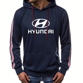 Пролетно-есенен мъжки пуловер с Логото на марката автомобили Hyundai, Модни Памучен Мъжки Hoody, Висококачествени Ежедневни Мъжки hoody с качулка