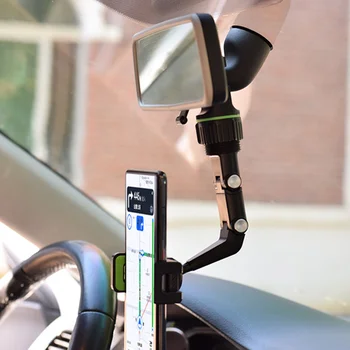Кола На Телефона На 360 Градуса Завъртане Автоматично Огледалото За Обратно Виждане И Седалката На Окачен Скоба Скоба Притежателя На Мобилен Телефон