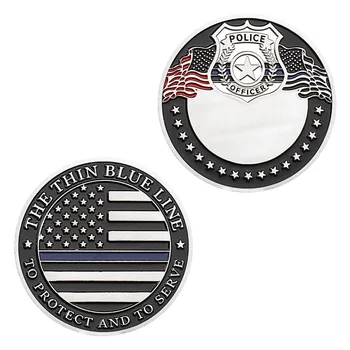 Сувенирни Монети Полицай Съединените Щати Тънка Синя Линия сребърно покритие Възпоменателна Монета Вызовная Монета