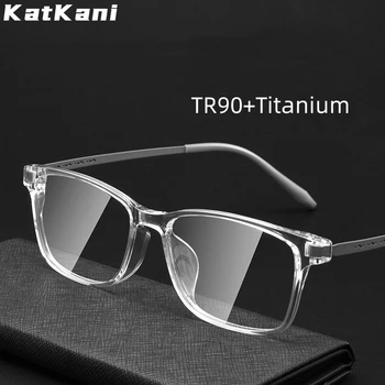 KatKani Нови Модни слънчеви Очила Ретро Квадратни Очила TR90 + Титановая Оптични Рамки За Очила По Рецепта За Мъже И Жени 99103T