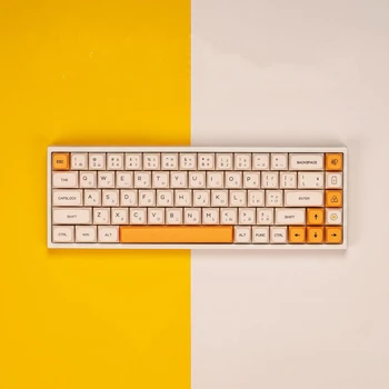 XDA Honey Milk Keycaps PBT Японски Пчелен набор от клавиатури Капачки за Cherry MX Седалките в пълен размер 60% 65% 75% Клавиатура （XDA/Медовое мляко）