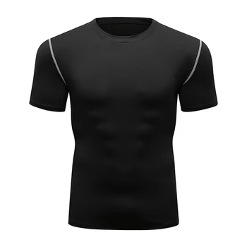 COLD LUNDIN За Мъже е Чист Къс Ръкав Защита От Акне Бързосъхнеща Тениска Компрес Анти-UV Върховете Спортна тениска Муай Тай, Спортно облекло
