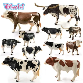 Нова Имитация на Кравите от Ферма за Едър Рогат добитък Бик Бик животно модел фигурка начало декор момче момиче Подарък За Деца Развитие на играчка за деца