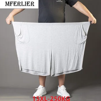 летни мъжки ежедневни панталони на тънки модални разтеглив големи размери 8XL 9XL 10XL 12XL домашни къси панталони меки