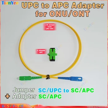 5 бр. адаптер ONU SC UPC за APC кабел за свързване на ONT NU Универсален SC/UPC-SC/APC 0,5 м Скок + адаптер APC Костюм