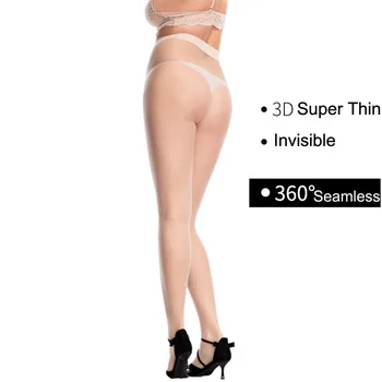 Плюс Размер 3D Супер Тънки 360 Градуса Безшевни Невидими Прозрачни Прилепнали Дамски Чорапогащи Секси Гамаши От Ликра Бодистокинг Панталони