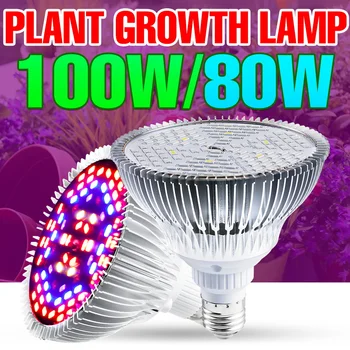 Led Лампа за Отглеждане на Растения E27 Фито Лампа За Отглеждане на Оранжерии Лампа E14 Пълен Набор от Прожектор Хидропоника Led Лампа за Гроубокса