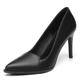 2022 Луксозни Дамски Обувки-лодка на висок ток 8 см, Офис Дамски Дизайнерски обувки в черно Ток, вечерни обувки на висок ток за бала
