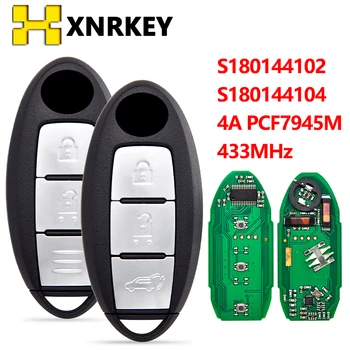 XNRKEY Авто Дистанционно ключ за Mlade X-Trail Qashqai March K13 2014-2017 FCC: S180144102/S180144104 4A/PCF7945M 433 Mhz