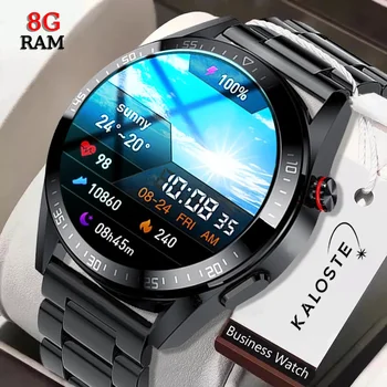 KALOSTE 8G RAM 454*454 Екран Умни часовници Винаги показват време на повикване, Bluetooth Локална музика Умни часовници За Android TWS слушалки