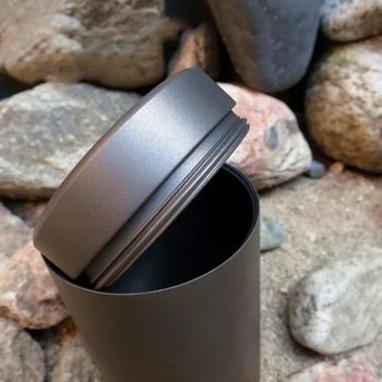 ЕРП Кутия за съхранение на открит титан сплав цилиндър кафе, чай резервоар банки многофункционални инструменти ultralight преносим EDC калъф контейнер