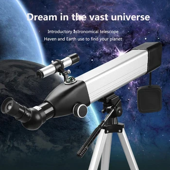 Професионален Астрономически Телескоп с Компас Голям Диаметър FMC BAK4 Призма 390X Увеличение Мощен Монокуляр Пространство за Детски Подаръци