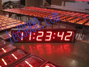 led часовници червен цвят, 4 инча 6 цифри с GPS (HIT6-4R)