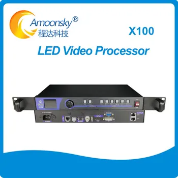 LINSN X100 Led Видеопроцессор DVI VGA CV входът е Всичко на едно 11-220 v променливо напрежение с карта за изпращане на Linsn