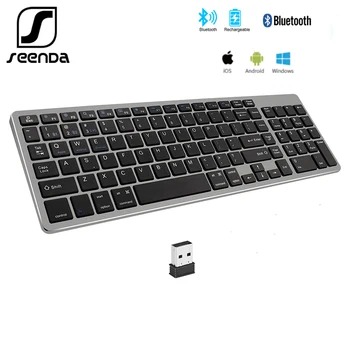 SeenDa Bluetooth Клавиатура за Mac Компактна Безжична клавиатура и 2.4 G Съвместима с MacBook Pro/Air Mac Mini Лаптоп PC Компютър
