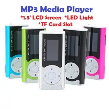 Модерен Мини Акумулаторна Открит MP3 Музикален Плейър С LCD Екран, Led Лампа, Поддръжка на Външни Микро Слушалки, Ключ, Преносим Walkman