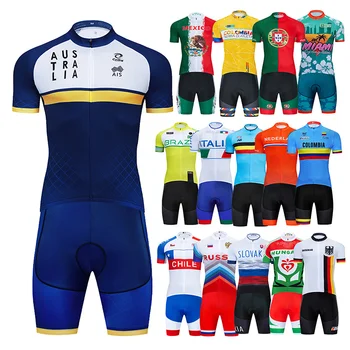 2022 Отбор на Австралия Колоездене Джърси 20D Лигавник Комплект МТБ Велосипедна Облекло Велосипедна Облекло Ropa Ciclismo Мъжки Къси Майо Кюлоты