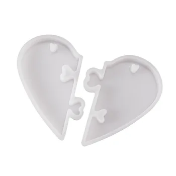 2 елемента Сърцето на брави за влюбени Висулка Течна Силиконова Форма на DIY Епоксидна Смола Мухъл Бижута Инструменти