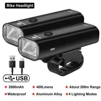 ROCKBROS 2 БР. Велосипедна Фаровете USB Акумулаторна Лампа МТБ Планински Велосипеди Фенер Ultralight Велосипеден Фенерче Аксесоари За Велосипеди