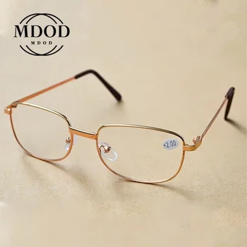 MODO 2021 Модни Нови Очила За четене, Метална Пълна Дограма, Простота, Мъжки и Женски Универсални Очила за Четене Старец + 1.0 До + 4,0