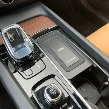 За Volvo XC90 S90 V90 XC60 V60 C60 2018 2019 2020 кола QI безжично зарядно за телефон, зарядно устройство ще захранване на плоча аксесоари за iPhone