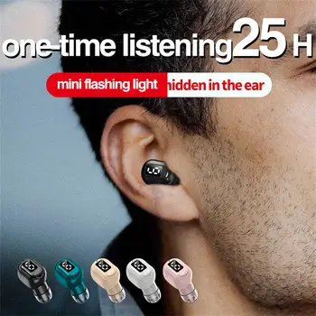 Мини Безжична Bluetooth Слушалка с една подложка, Дигитален Дисплей, Дълга Батерия, Музикални, Спортни Слушалки, Невидими Бизнес Слушалки