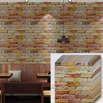 3D Стикери за стена от Тухли Тапети Сгъсти и Самозалепващи Водоустойчив САМ Кухня Ресторант Бар Домашна Стикер на Стената Стикер